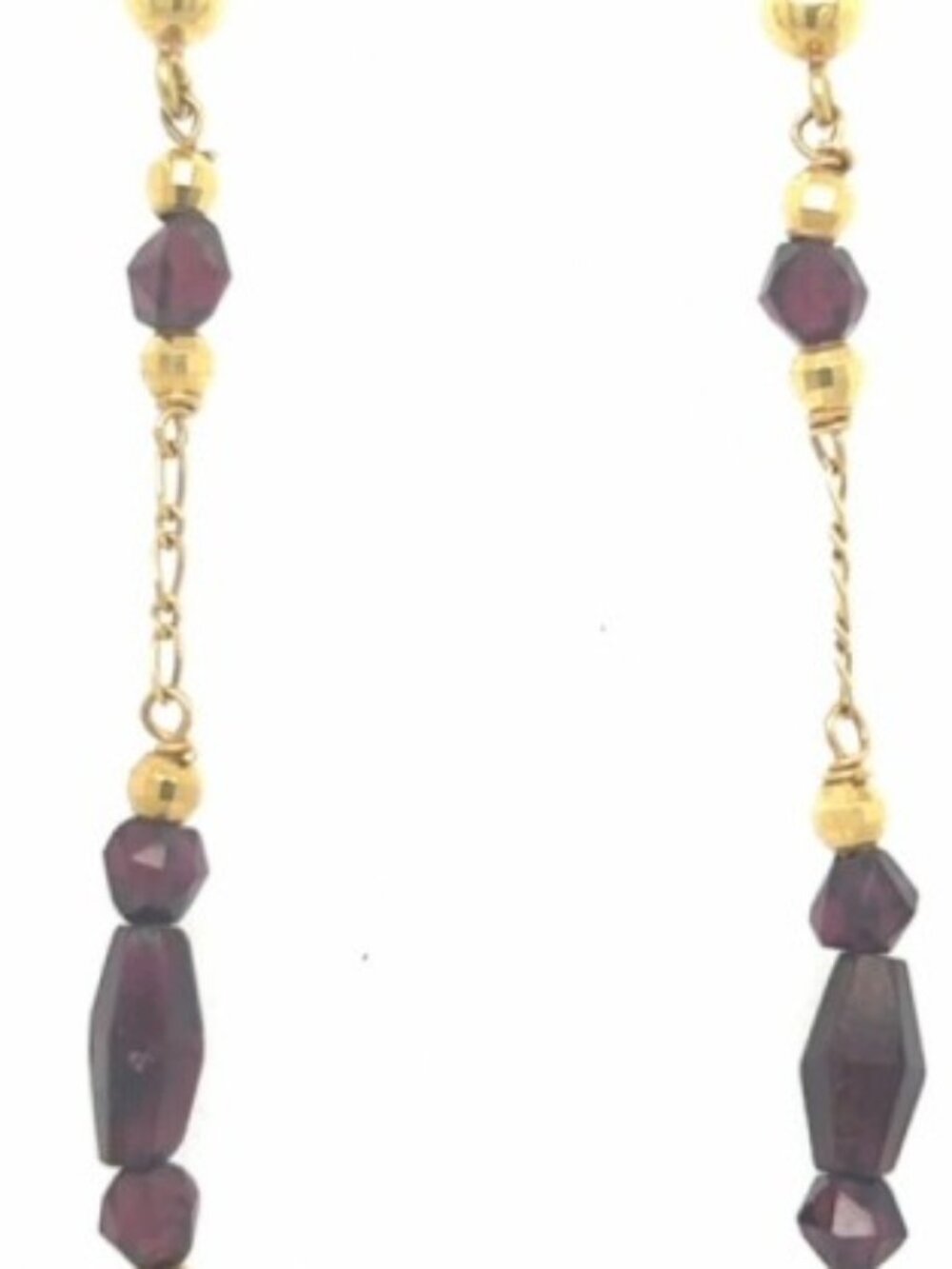 18k Art Deco Ruby Yellow Gold Long Drop Earrings